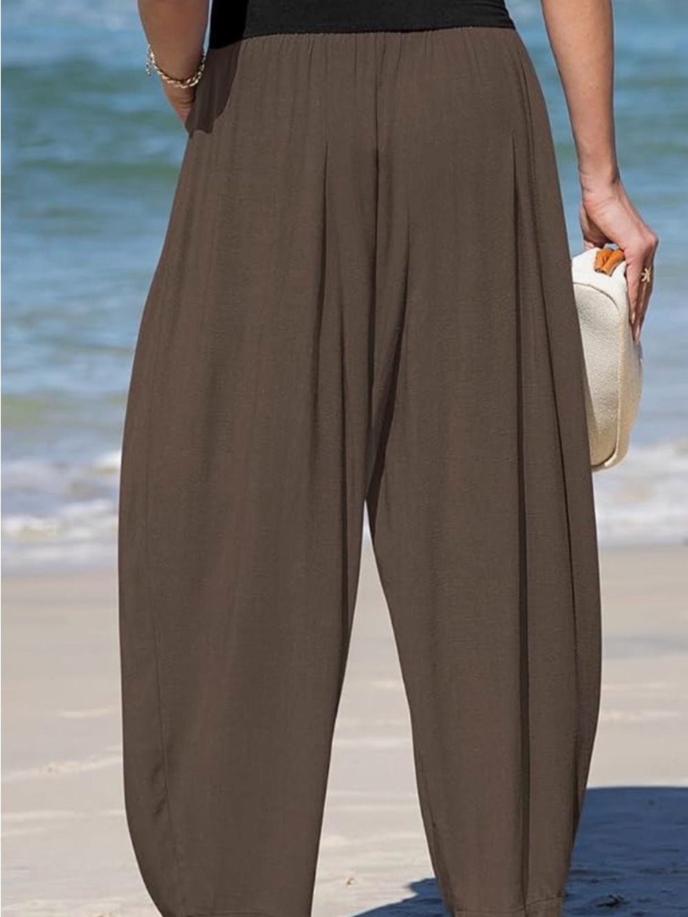 Relaxed Harem Pants for Women - olive green